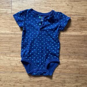 Carter’s Navy “Little Cars” Baby Boy Onesie, Size 24M